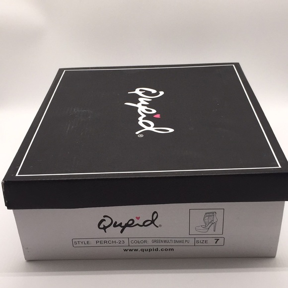 Qupid Women’s Platform Green Faux Snakeskin 5.5 in Heels Size 7 - Picture 13 of 16